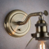 1 Light Wall Lamp in Antique Brass with Clear Glass Shade (0711HAN77273)