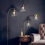 1 Light Wall Lamp in Antique Brass with Clear Glass Shade (0711HAN77273)
