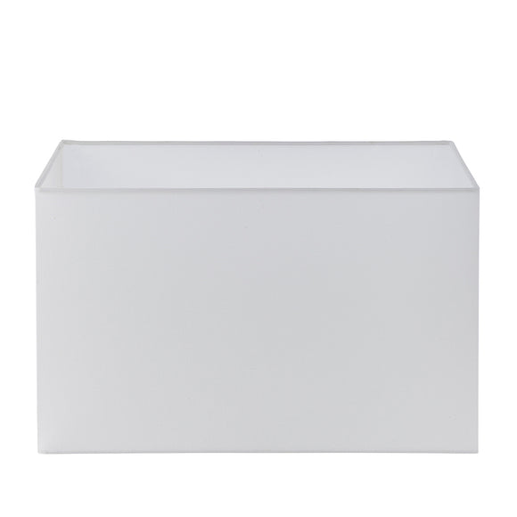 16 inch - smart, clean line, modern, rolled edge shade finished in vintage white cotton fabric (0711REC77478)