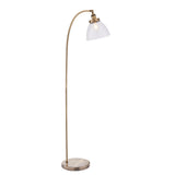 1 Light Task Floor Lamp in Antique Brass with Clear Glass Shades (0711HAN77860)