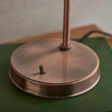 1 Light Task Table Lamp in Aged Copper with Clear Glass Shades (0711HAN77861)