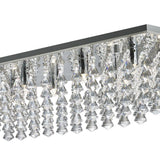 8 Light Rectangular Flush Ceiling Light - Chrome & Clear Pyramid Crystal (0483HAN78288CC)