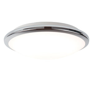 LED Flush - Chrome, Frosted Glass Shade, IP44 (Suitable for Bathroom) (0483KNU793830CC)