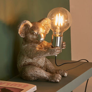 Koala vintage silver table lamp (0711ANI95081)
