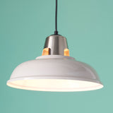 Vintage taupe pendant shade effortlessly combines style with functionality. (0711HEN80660)