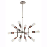 12 Light Pendant finished in aged pewter and aged copper (0711HAL81609)