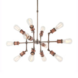 12 Light Pendant finished in aged pewter and aged copper (0711HAL81609)