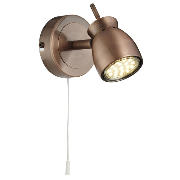 1 Light switched Spotlight in Antique Copper Finish (0483JUP8811CU)