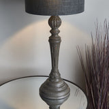 1 Light Table Lamp - Grey With A Lightly Distressed Finished Solid Wood (Base Only) (0711MOH90568)