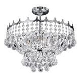 5 light Semi-Flush Crystal Chandelier - Chrome & Crystal (0483VER5PC)