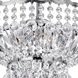 5 light Semi-Flush Crystal Chandelier - Chrome & Crystal (0483VER5PC)