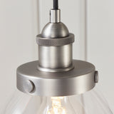 1 Light Pendant in Brushed Silver Finish with Clear Glass Shades (0711HAN91738)