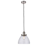 1 Light Pendant in Brushed Silver Finish with Clear Glass Shades (0711HAN91738)