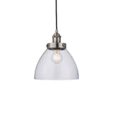 1 Light Pendant in Brushed Silver Finish with Clear Glass Shades (0711HAN91738)