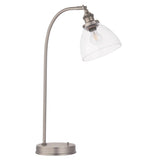 1 Light Task Table Lamp in Brushed Silver with Clear Glass Shades (0711HAN91740)