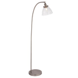 1 Light Task Floor Lamp in Brushed Silver with Clear Glass Shades (0711HAN91741)