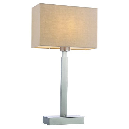 USB Table Light Base in Matt Nickel comes with Taupe 11.5