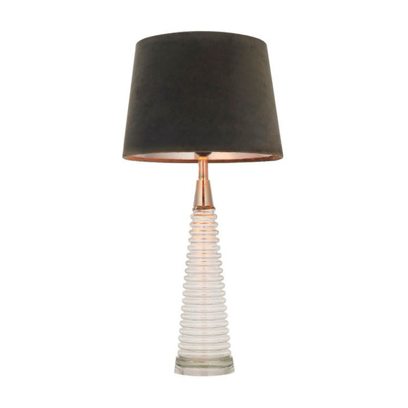 Classic styling meets timeless design in this table light - Clear base with Velvet Mocha shade (0711NAI93113)