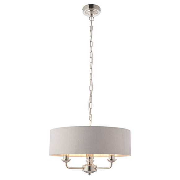 3 Light Pendant finished in Bright Nickel & Silver Shade (0711HIG94388)
