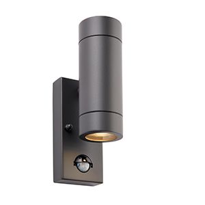 Up Down Security 2 light wall light with PIR - Anthracite (1419PAL94793)