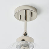 1 Light Semi Flush finished in Bright Nickel Plate and Ribbed Glass  (0711ADD96169)