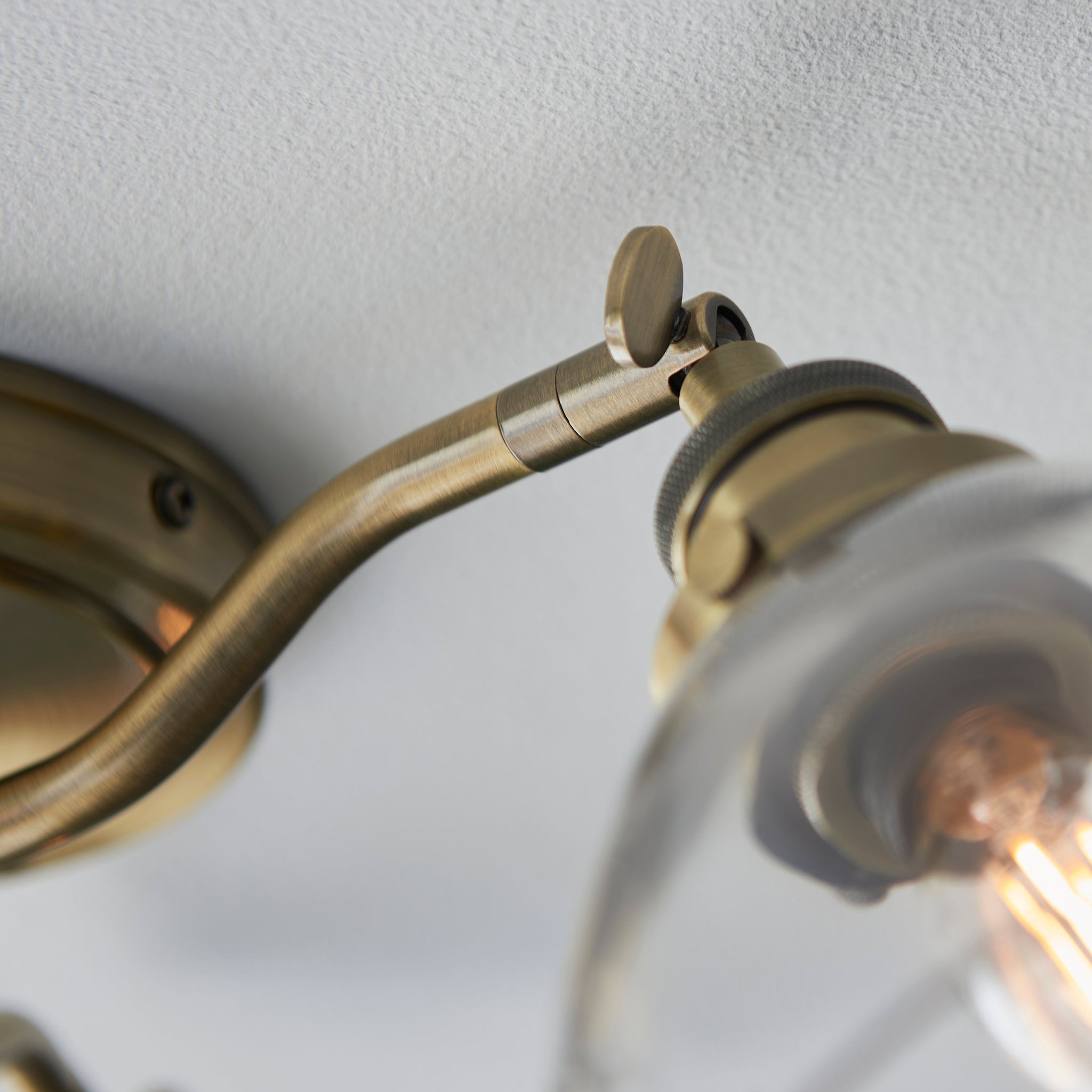 3 Light Semi Flush Fitting in Antique Brass Finish and Clear Glass Shades (0711HAN97247)