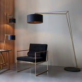Angular table light in matt brass with black shade (0711STY92625)
