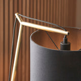 Angular table light in matt brass with black shade (0711STY92625)