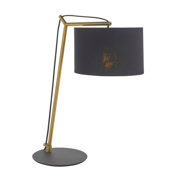 Angular table light in matt brass with black shade (0711STY92625)