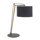 Angular table light in matt brass with black shade (0711STY92625)