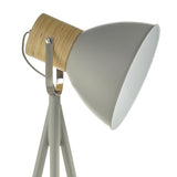Floor Lamp - Matt Grey Shade with Natural Wood Detail (0183ADN4939)