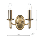 Double Wall Bracket Antique Brass (0183AMB0975)