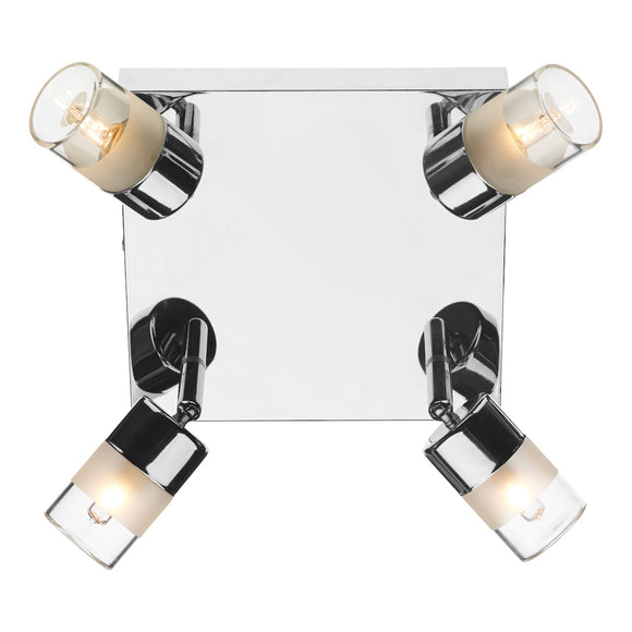 Bathroom 4 Light Spotlight Polished Chrome Glass IP44 (0183 ART8550)