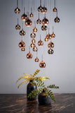 15 Light Cluster Pendant Black Chrome & Copper/Bronze Glass (0183AUR1564)