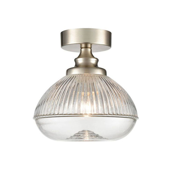 1 Light Semi Flush in Satin Nickel and Clear Glass  (0194ACOCF5805)