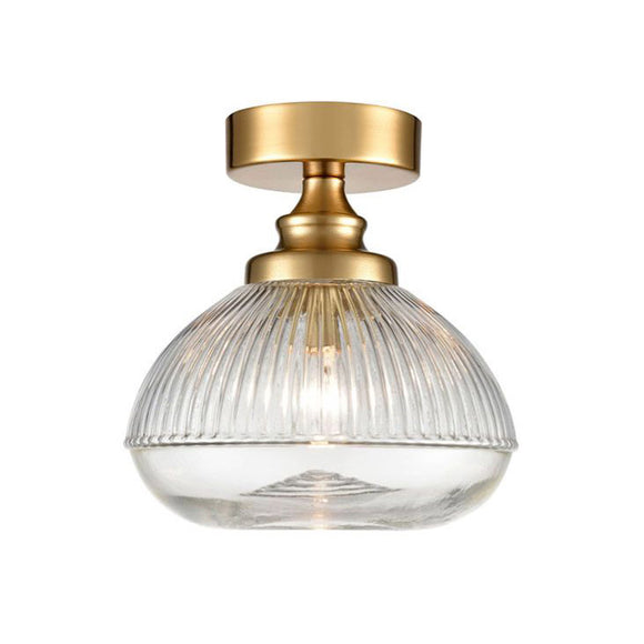 1 Light Semi Flush in Brushed Brass and Clear Glass  (0194ACOCF5806)