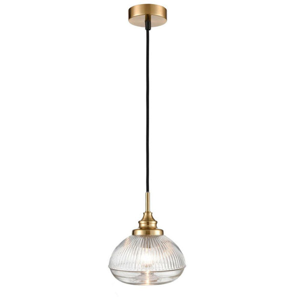 1 Light Pendant in Brushed Brass and Clear Glass  (0194ACOPCH423)