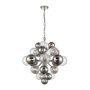 29 Light Chandelier in Chrome finish with smoked and clear glass (0194ARR29)