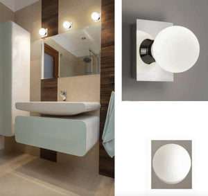 1 Light Bathroom Wall Light Glass Polished Chrome IP44 (0483BOU1)