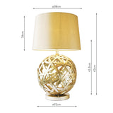 Table Lamp in Antique Gold comes with Pale Gold Faux Silk Shade (0183BAL4263)