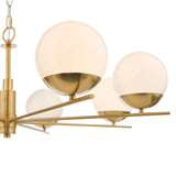 8 Light Pendant Natural Brass Opal Glass (0183BOM0835)