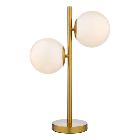 2 Light table lamp in Natural Brass with opal glass (0183BOM4235)