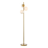 3 Light floor lamp in Natural Brass with opal glass (0183BOM4935)