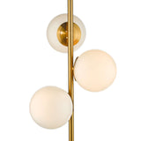 3 Light floor lamp in Natural Brass with opal glass (0183BOM4935)