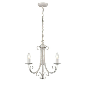 3 Light Pendant in white Ironwork and hand brushed Gold (0194BABPE7613)