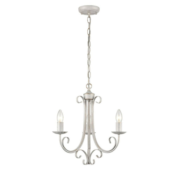 3 Light Pendant in white Ironwork and hand brushed Gold (0194BABPE7613)