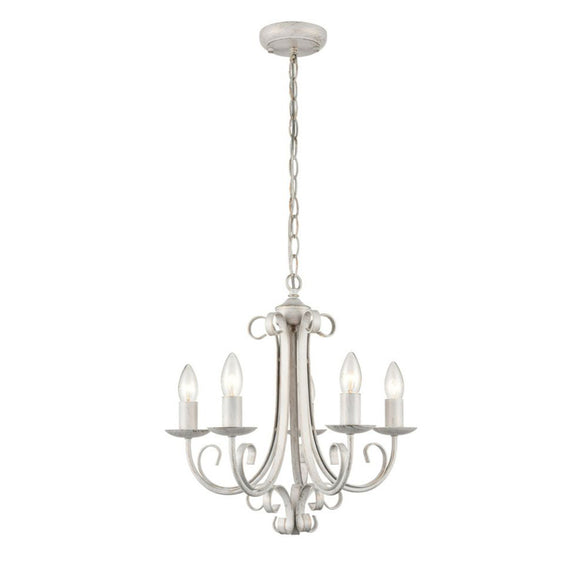 5 Light Pendant in white Ironwork and hand brushed Gold (0194BABPE7615)