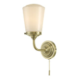 1 Light Bathroom Wall light Antique Brass Opal Glass IP44 (0183CAD0775)