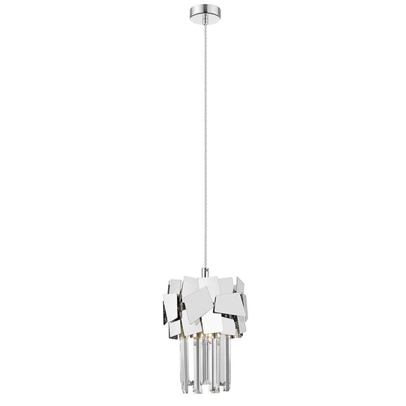 1 Light Pendant Crystal fitting with Chrome Laser cut  (0268CEL01CH)