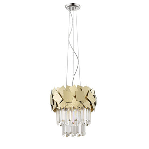 4 Light Pendant Crystal fitting with Gold Laser cut (0268CEL04G)